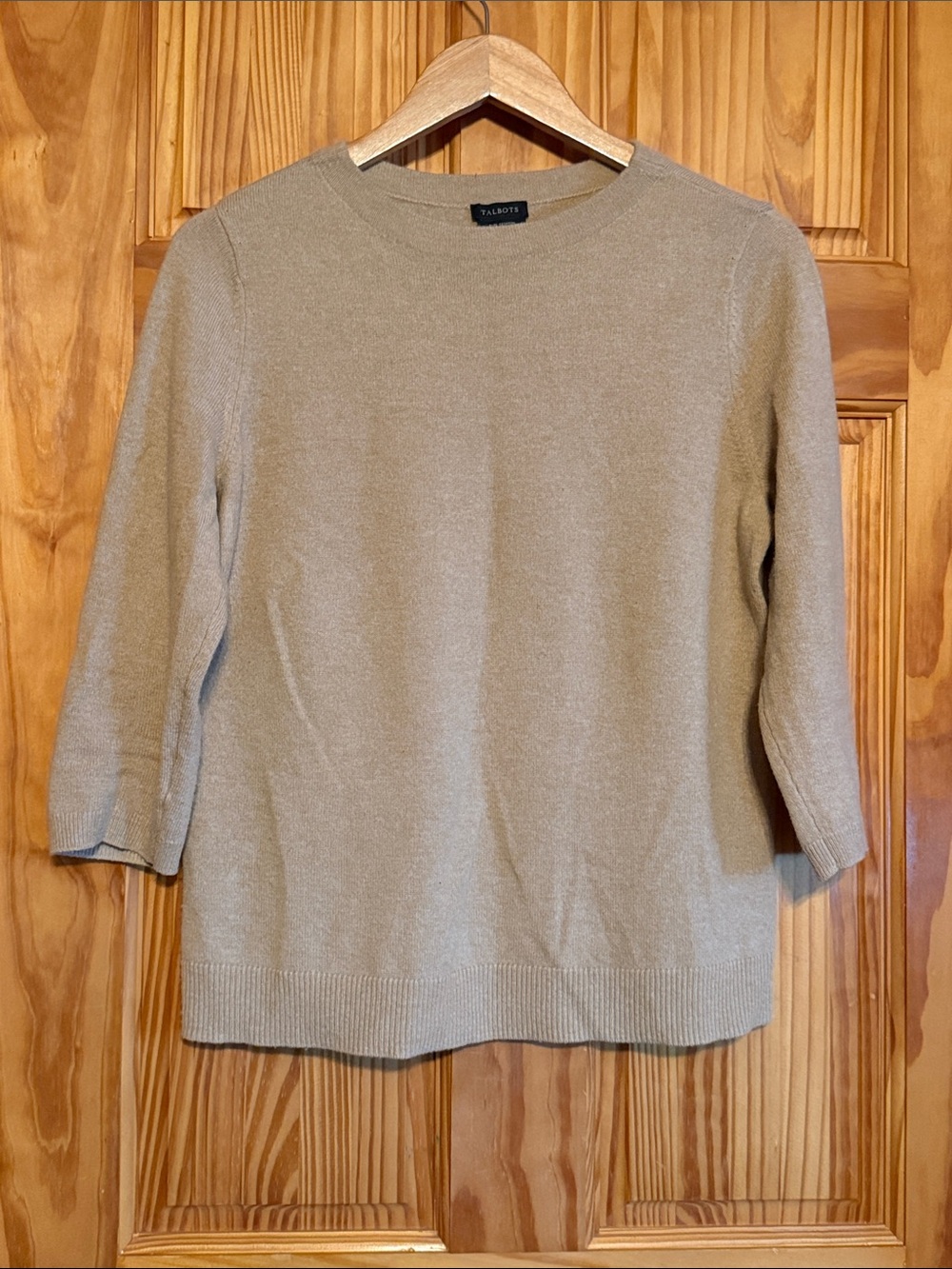 Talbots Cashmere Crewneck Sweater in Light Camel